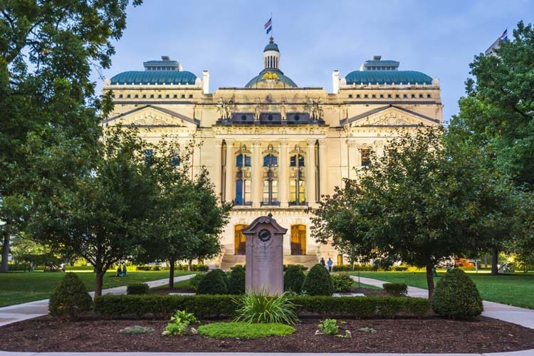exterior of Indiana government building - drug use
